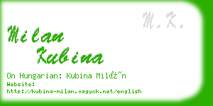 milan kubina business card